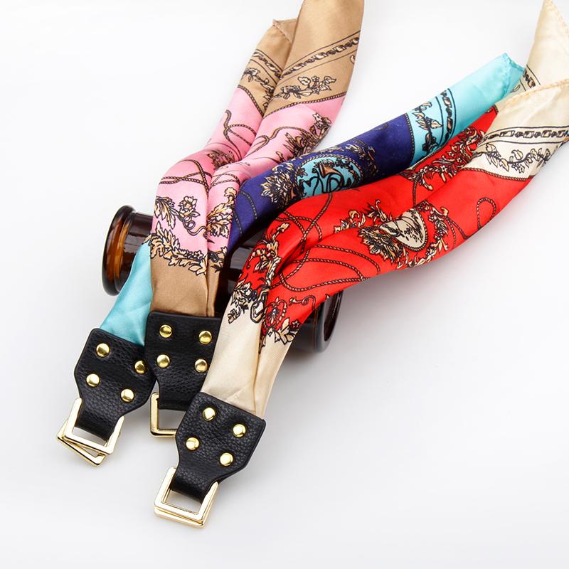 Korean Style Printed Silk Scarves Bracelet