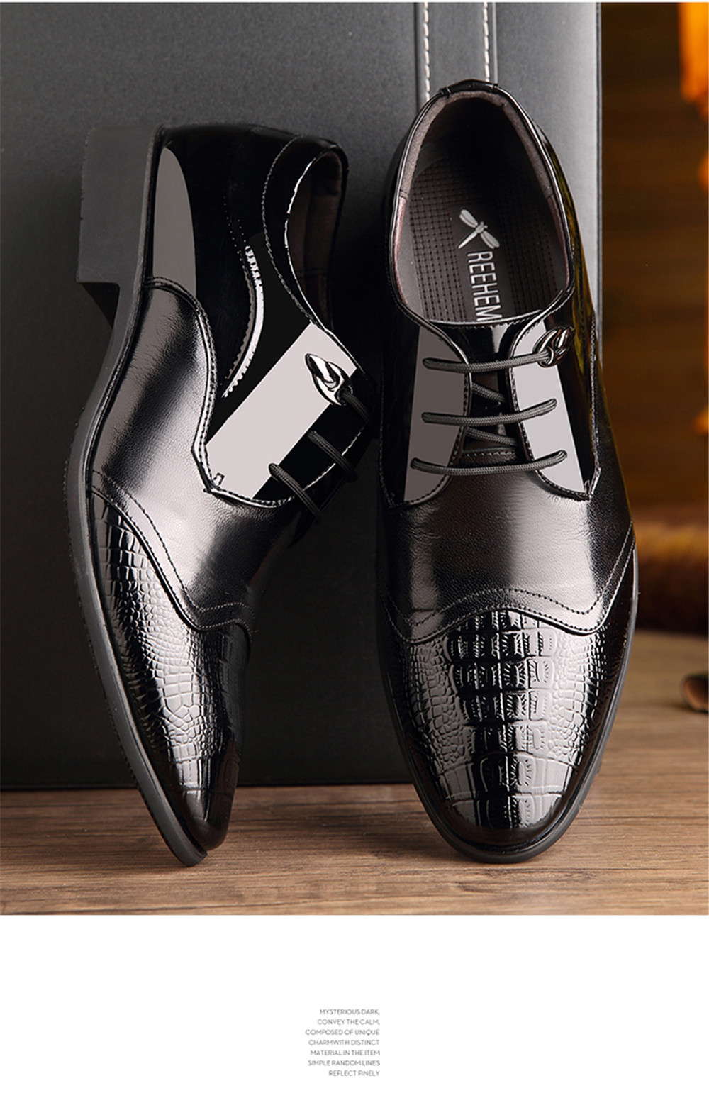 Men'S Business Suits Leather Splicing Pointed Men'S Shoes England Leather Shoes