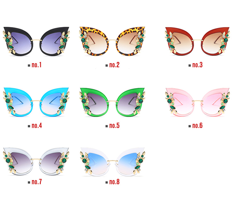 Unique Shiny Rhinestone Inlaid Butterfly Sunglasses