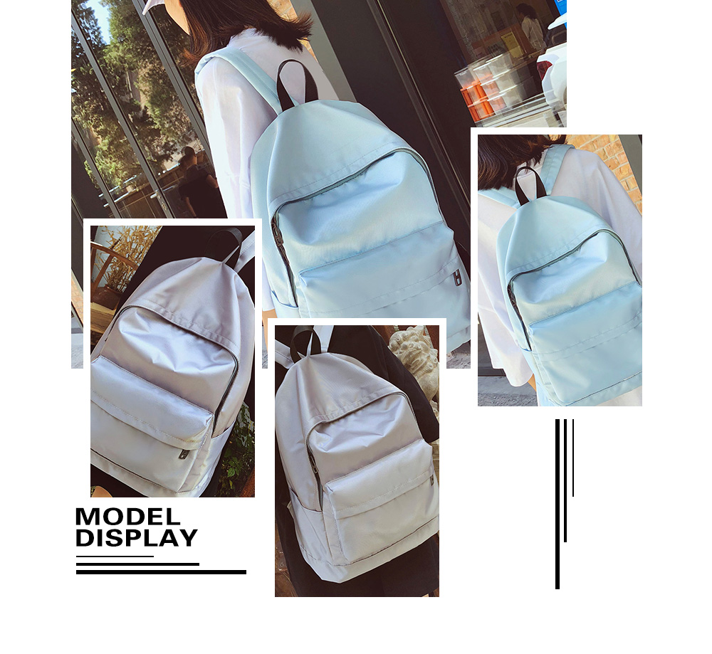 Guapabien Lady Casual Style Solid Color Simple Design Girl Backpack