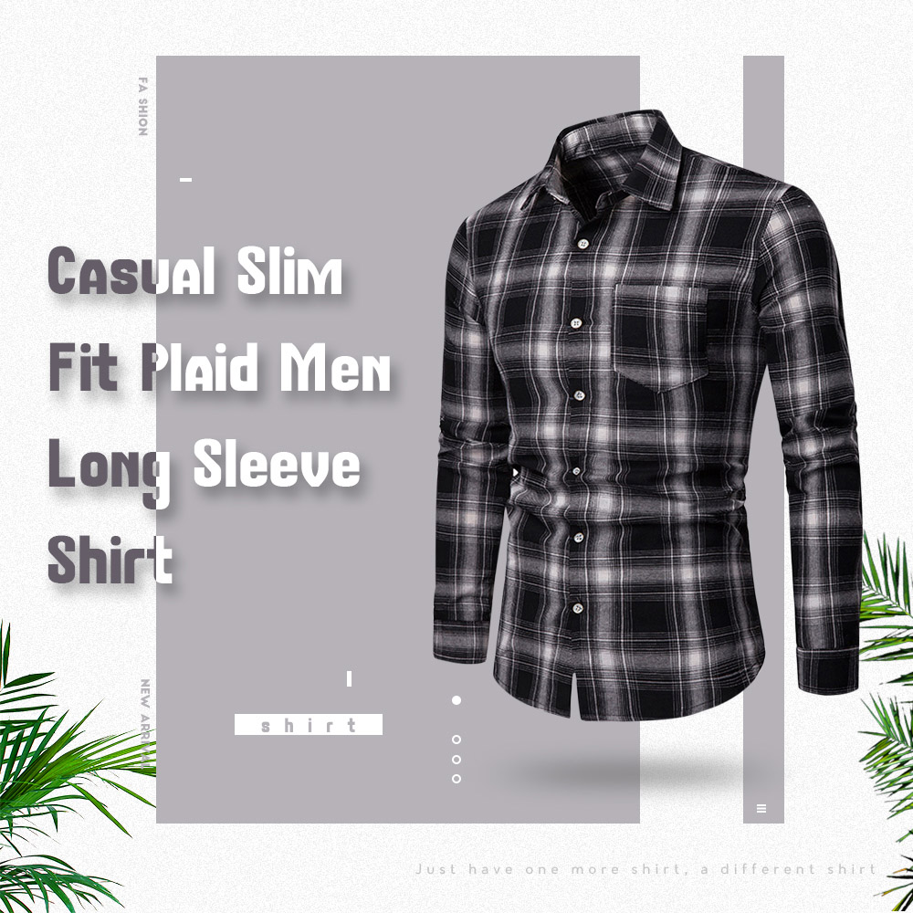 Long Sleeve Chest Pocket Tartan Print Shirt