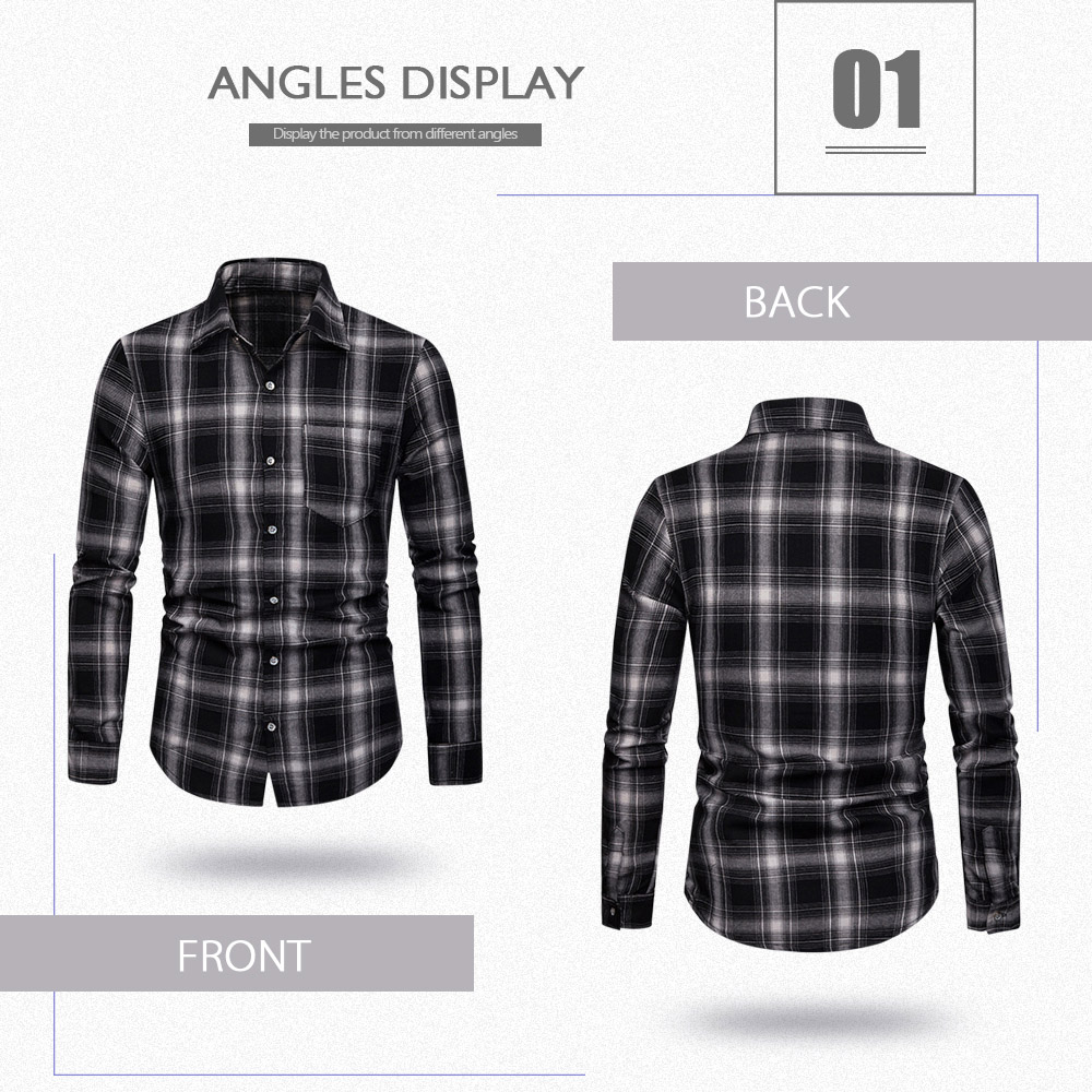 Long Sleeve Chest Pocket Tartan Print Shirt