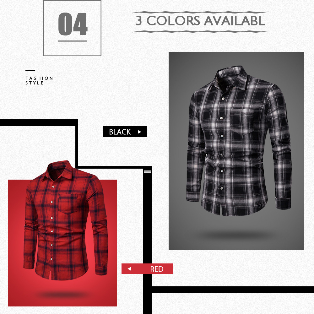 Long Sleeve Chest Pocket Tartan Print Shirt