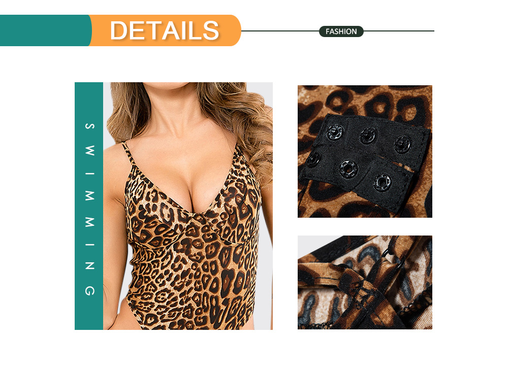 Leopard High Leg Open Back Teddy