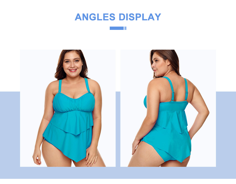 Plus Size Layered Ruffle Padded Tankini Set